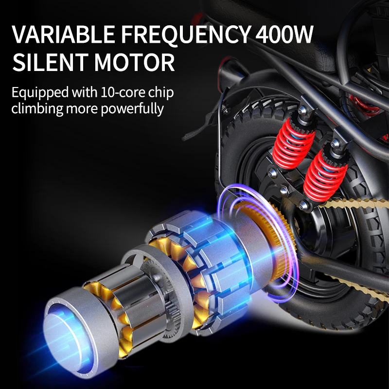 Mini Electric Bike 400W Motor 30AH Lithium Battery 120 KM 14 Inch Tire Ebike With Burglar Alarm Cruise Control Electric Bicycle 2