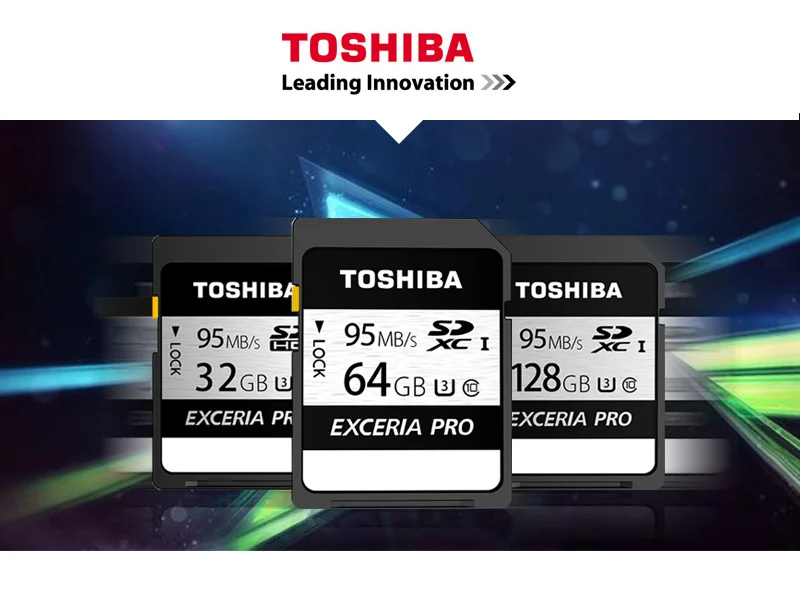 TOSHIBA 128 ГБ sd-карта EXCERIA PRO 64 ГБ 32 ГБ класс 10 UHS-I U3 SDHC SDXC SD карта памяти до 95 МБ/с./с для видеокамеры