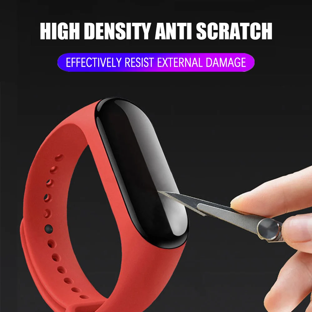 New 2PCS Tempered Glass Film For Xiaomi Mi Band 4 Smart Watch Screen Protector UV Lamp White Edge Repair Tool For Mi Band 4