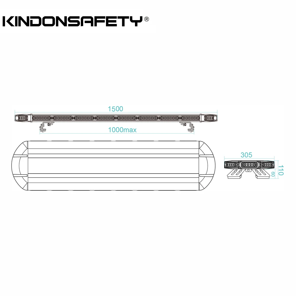 ECE R65 одобрен черный Корпус 5" Профессиональный Янтарный светодиодный низкий профиль на крыше такси Предупреждение световой TB6869-150cm