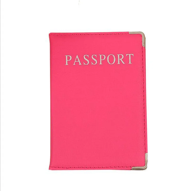 Fashion Travel Passport Cover Women Pu Leather Cute Pink Holder