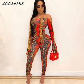 

ZKYZWX Sexy Snake Print Two Piece Set Bodysuit Top and Pant Suit Festival Clothing 2 Piece Birthday Club Outfits Matching Sets