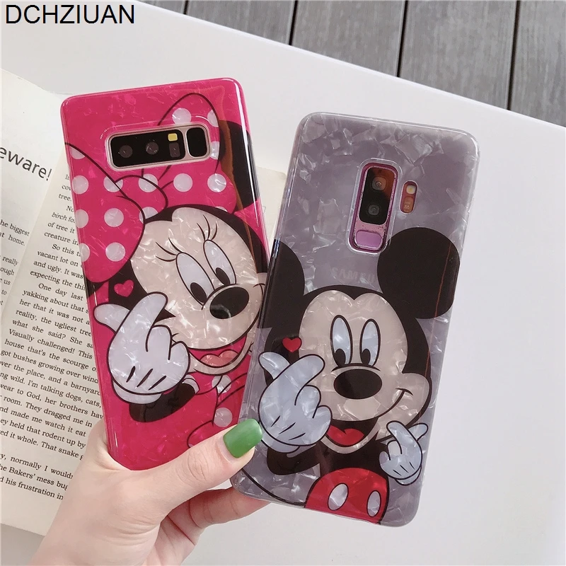 

DCHZIUAN Conch Shell Mickey Phone Case For Samsung Galaxy S10 Plus S8 S9 Plus Note 8 9 Cute Cartoon Silicone Back Cover Coque