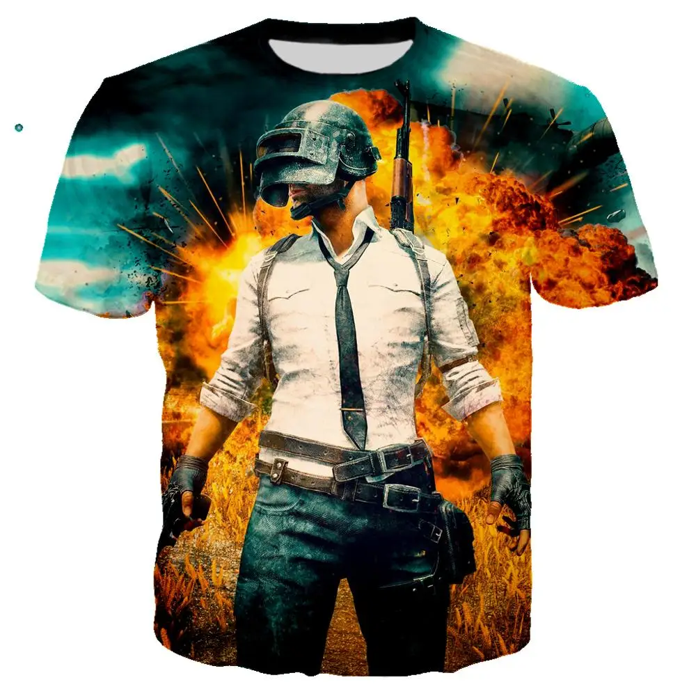 Футболка Мужская/женская с 3D принтом игры PUBG в стиле милитари уличная одежда хип