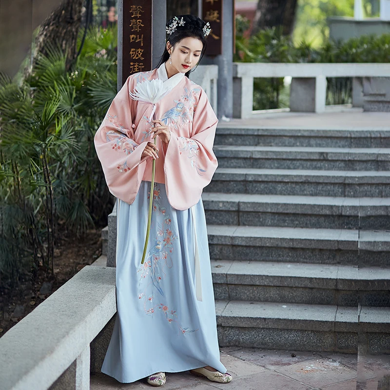 Классический Hanfu для женщин вышивка танцевальные костюмы традиционное платье феи народный фестиваль наряд рейв представление одежда DC3196