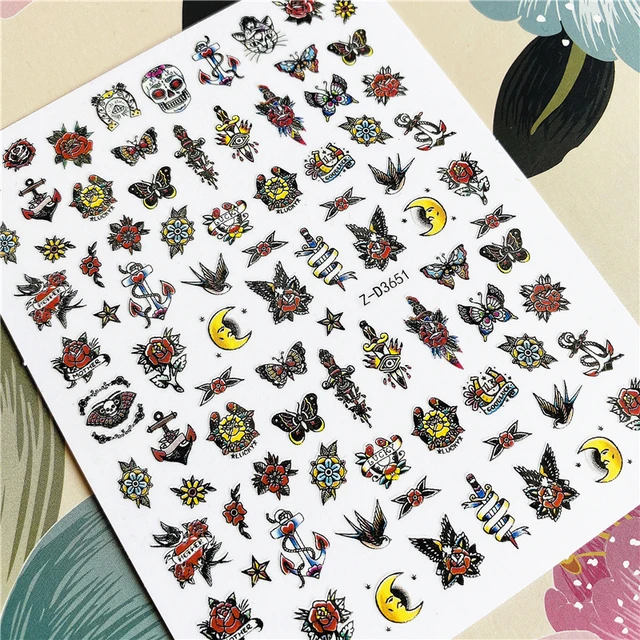 Z-D3702 Z-D3706 Colorful butterfly 3D Back glue Nail decal Nail sticker Nail decoration Nail art Nail ornament Z-D3651