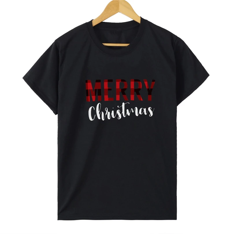 

Merry Christmas Clothes Women Short Sleeve Tee Tops Female Santa Letter Print T-Shirt Gifts gothic Streetwear Plus Size A50