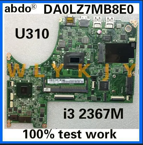 Материнская плата abdo DA0LZ7MB8E0 для ноутбука Lenovo U310 Плата ЦП i3 2365M/2367M DDR3 100%