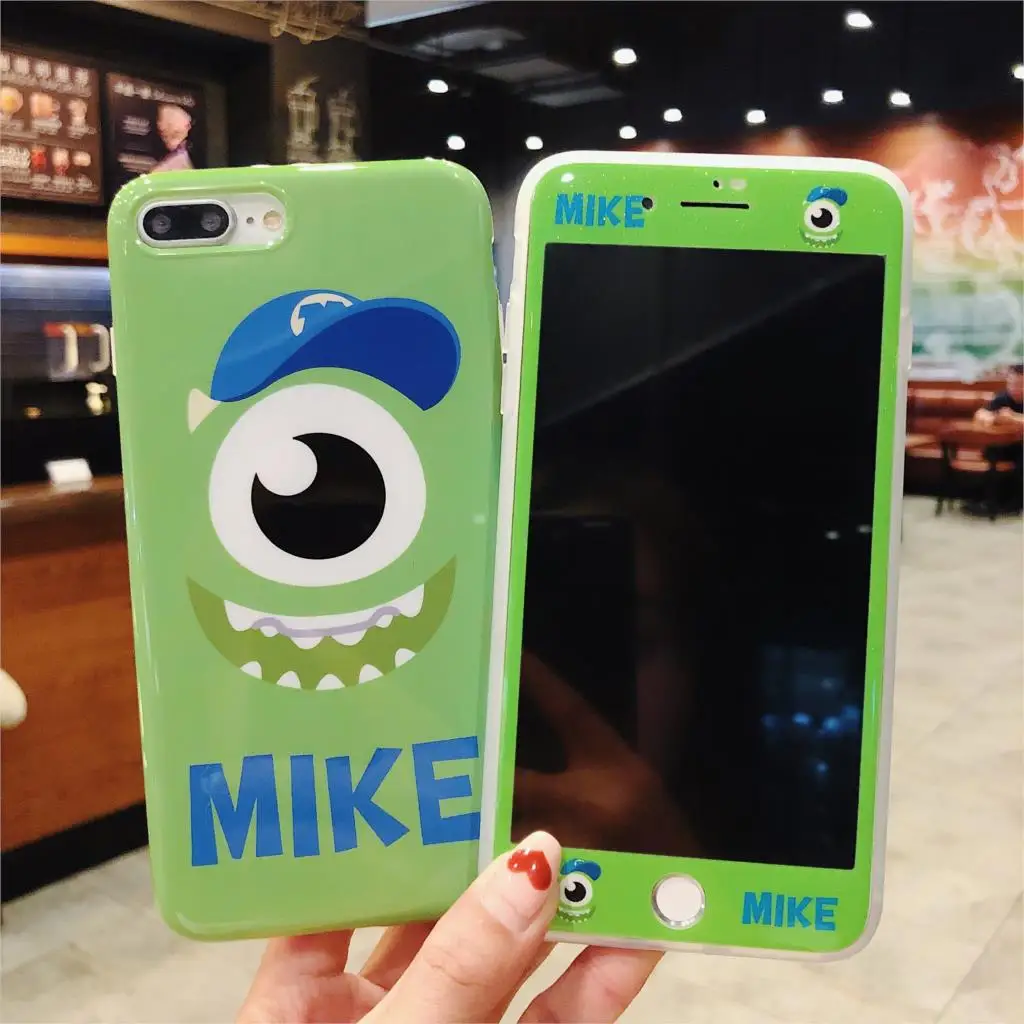 

Cartoon Pattern Soft Phone Case For iPhone 7 8 6 6S Plus X XS Max XR Tempered Glass Screen Protector