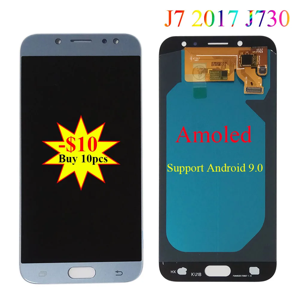  Original AMOLED LCD for SAMSUNG Galaxy J7 Pro 2017 J730 Display LCD Touch Screen J730F J730FM/DS J7