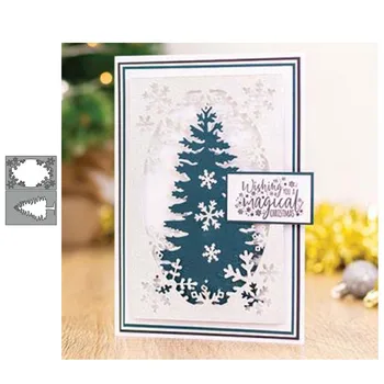 

JC Snowflake Tree Oversize Background Metal Cutting Dies Handmade Scrapbooking DIY Punch Blade Cut Make Stencil Craft Mold Mould