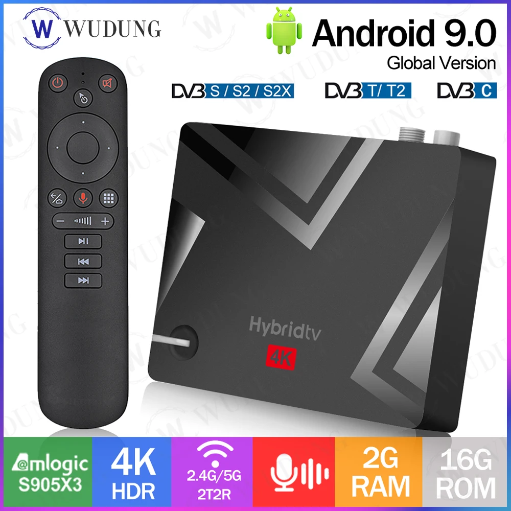 MECOOL K5 ТВ Box Amlogic S905X3 DVB S2/T2/ Android 9 0 2 4 г 5G WI-FI Bluetooth 1 Гб оперативной памяти 16 встроенной