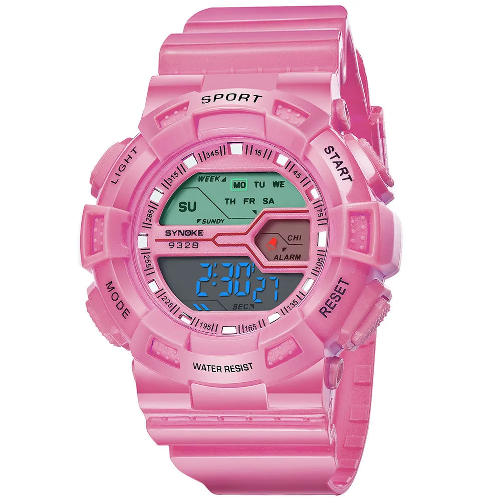 SYNOKE детские часы для девочек и мальчиков водонепроницаемые повседневные детские Студенческие электронные спортивные часы цифровые наручные часы с датой Kinder Horloge 40