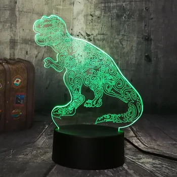 

Cool Tyrannosaurus Rex Animal Dinosaur 3D LED Night Light Bedroom Decor Boys Kid Toy Birthday Christmas Gift Drop Shipping