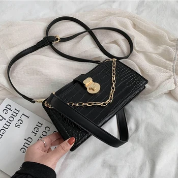 

Women Crossbody Bags 2020 Trend Brand Designer Crocodile Pattern PU Leather Chain Shoulder Bag Fashion Ladies Travel Handbag
