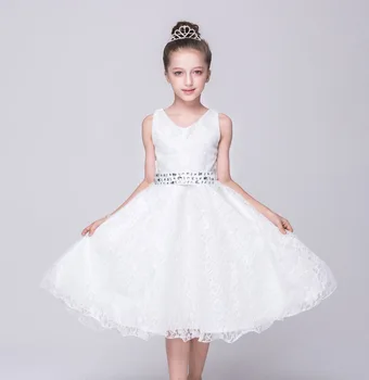 

Children Full Dress Girl New Drill Princess Children's Garment Sleeveless V Neck Dresses