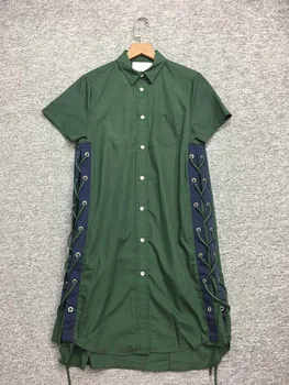 

Spring and Summer 2020 Women Dress Striped Midi Short Sleeve Loose Dress