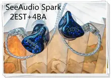 SeeAudio Spark Electrostatic 2EST 4BA Balanced Armature Hybrid Customize HIFI Music Monitor Studio Audiophile Earbuds Earphones