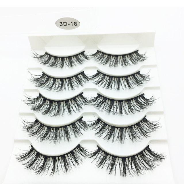 NEW 5Pairs 3D Faux Mink Eyelashes Natural Thick Long False Eyelash Dramatic Fake Lashes Makeup Extension Eyelashes Cilio