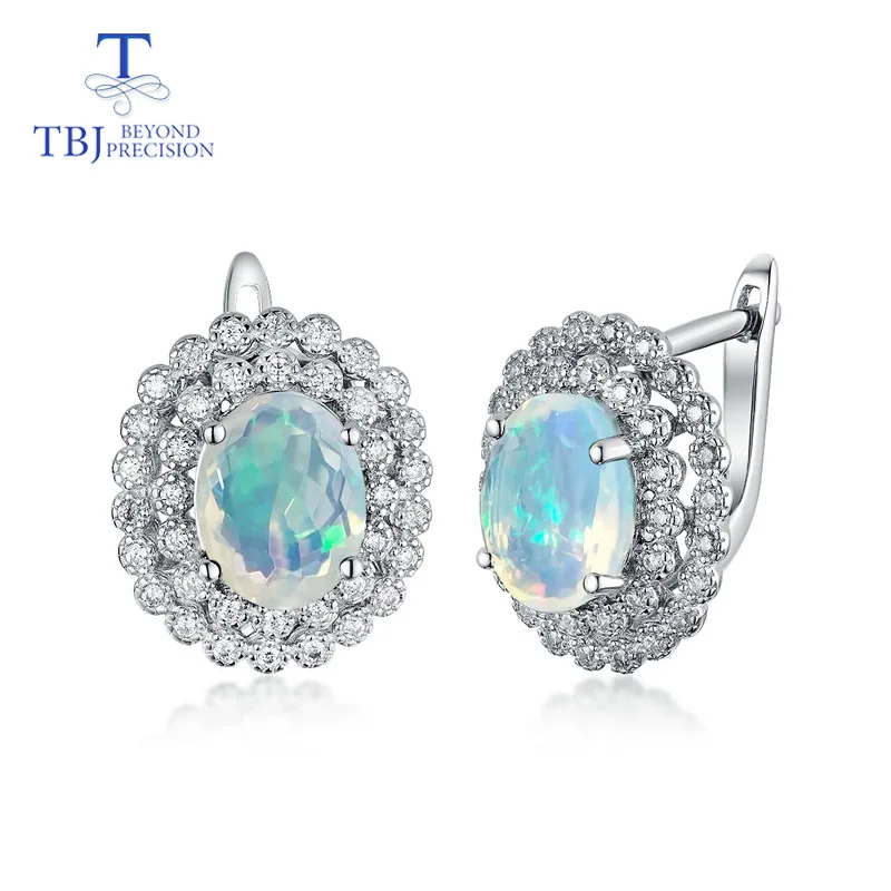 Серьги с опалом в стиле Дианы, высокое качество, 2.5ct опал с Эфиопией, ювелирные украшения из серебра 925 пробы, акция tbj - Цвет камня: opal earring