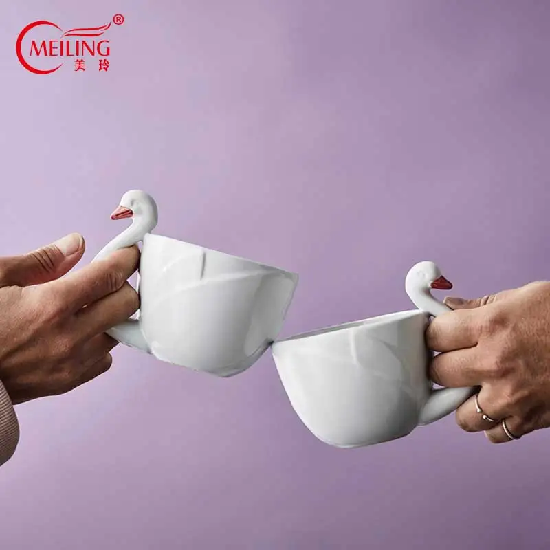 

Personalized Swan Coffee Mug Ceramic Travel Mug For Coffee or Tea Handmade Porcelain Tea Cup Unique Gift For Her Mother Friends