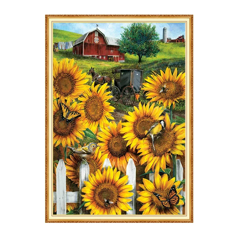 Meian Sunflower полный квадратный алмаз DIY алмазное искусство 3D Алмазная Картина Набор
