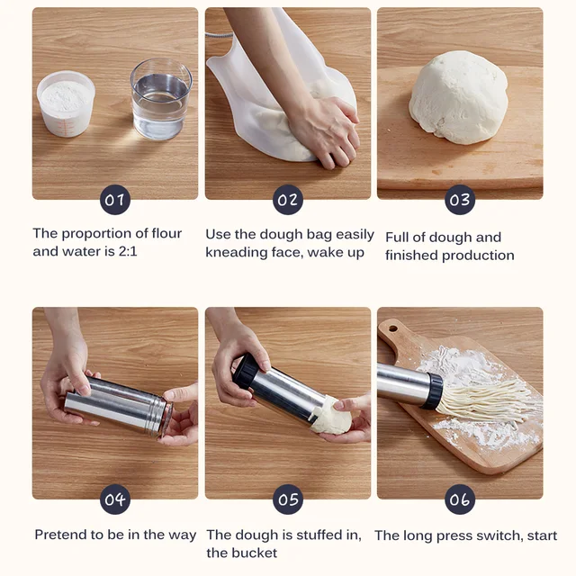Noodle Maker Press Pasta Gép Rozsdamentes Acél Konyha Préselés Spagetti Hajtókarvágó Tésztakészítő Eszközök Auto Tészta Készítése - Image 6