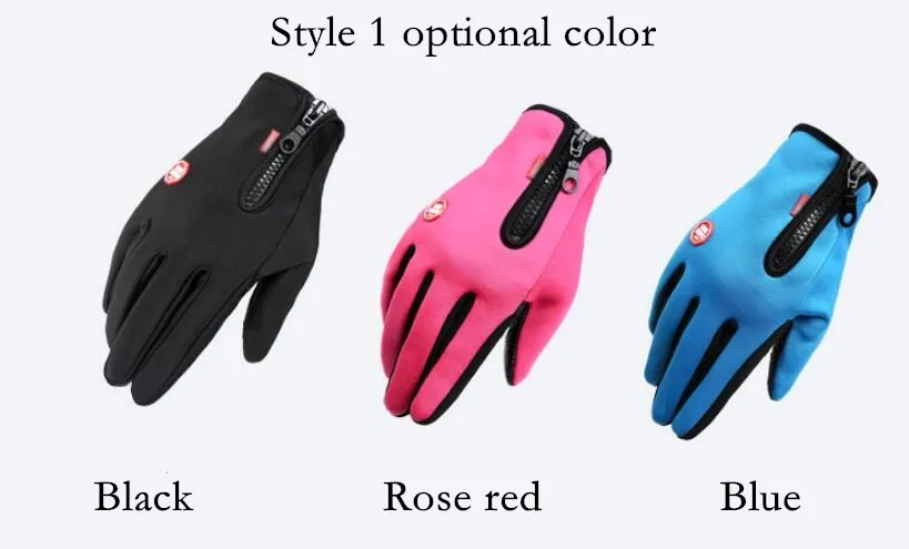 Новые черные перчатки для верховой езды с сенсорным экраном, велосипедные спортивные перчатки для езды на велосипеде, ветрозащитные теплые варежки на молнии для мужчин и женщин, зимние перчатки G097