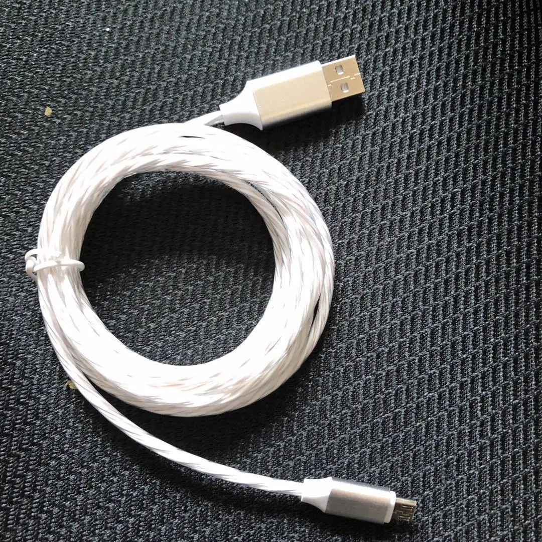 Светодиодный светящийся течет usb-шнур для Зарядное устройство Тип C/Micro Зарядка через USB кабель для передачи данных для iPhone X для samsung проводное зарядное устройство Шнур
