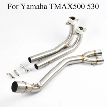 Motorcycle Exhaust System Connect Front Header Pipe 51mm for Yamaha TMAX500 530 Stainless Steel