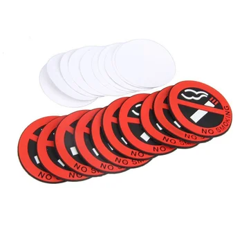 

10PCS No Smoking Sign Car Warning Smoking Rubber Sticker Door Window Decal