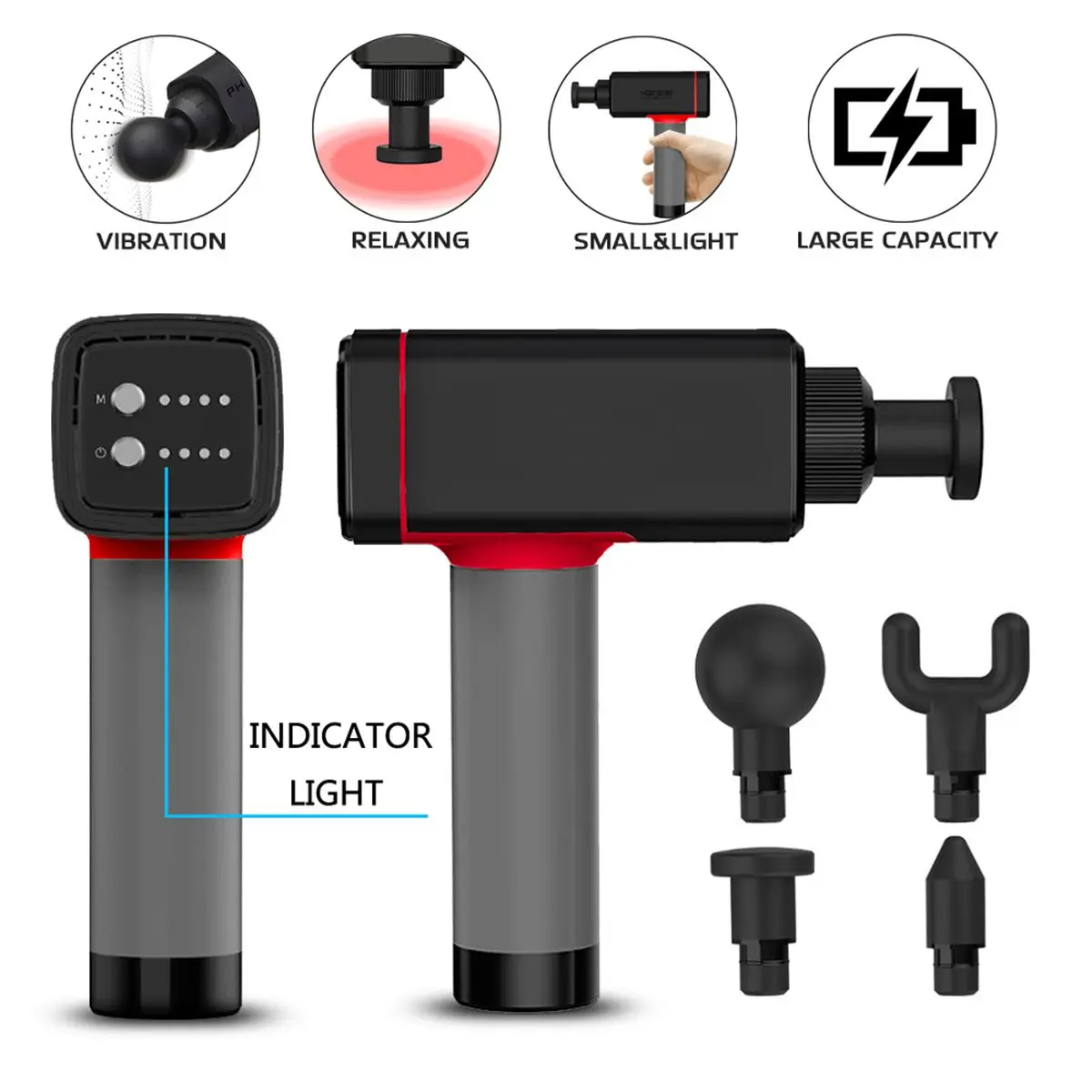 

Therapy Massage Guns Fitness Muscle Massager Cordless Body Massage Fascia Tissue Muscle Vibration Pain Relief Relax 4 Heads Box