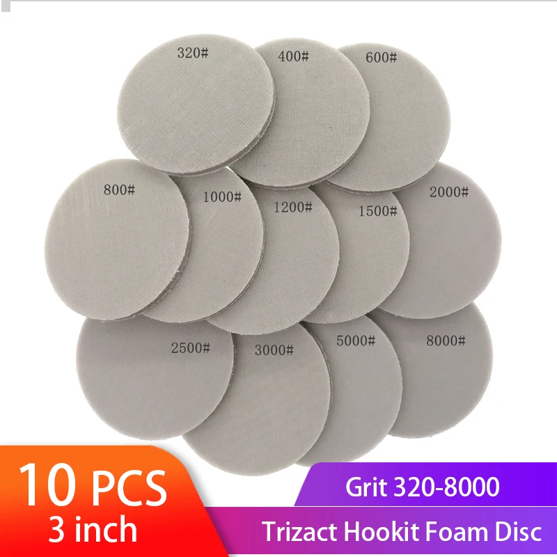 3" 75mm Trizact Hookit Foam Disc Wet & Dry Spong Sandpaper Disc 320