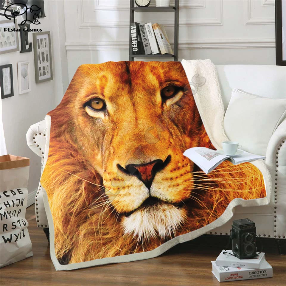 

Lion Fleece Blanket Plush 3d Printed for Adults Sofa Sherpa Fleece Bedspread Wrap Throw Blanket