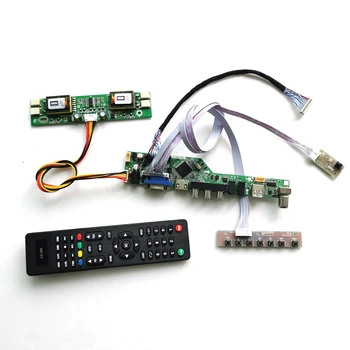 

For CLAA150XP03 CLAA150XP07F LCD display HDMI VGA AV USB RF T.V56 drive card board Inverter+Remote+keyboard 4CCFL LVDS 20Pin Kit