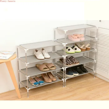 

New Stainless steel Fabric Storage Shoe Rack Hallway Cabinet Organizer Holder 2/3/4/5/6 Layers Select Shelf DIY Home Furniture