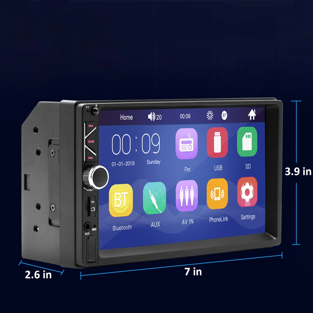 Player de Vídeo Entrada com Interconexão do Telefone Polegada Carro Player Estéreo Áudio fm Rádio Aux - Usb tf Móvel Jogador a6 7 Mp5 20 tf entrada com interconexão do telefone móvel carro jogador a6