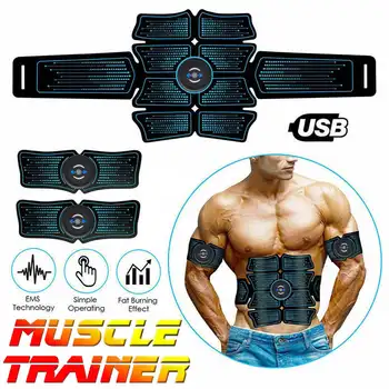 

Electric Stimulators Massage Press Trainer Abdominal Muscle Exerciser Belly Leg Arm Exercise Workout Body Slimming Belt