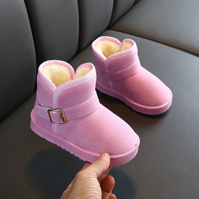 

Boys Warm Kids Snow Boots For Children New Winter Princess Shoe Non-Slip Flat Girl Plush Boots 2 3 4 5 6 7 8 9 10 11 12 Year Old