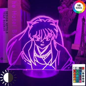 

Manga Inuyasha Figure Led Night Light Lamp for Kids Bedroom Decoration Nightlight Color Changing Usb Table Lamp Gift for Child