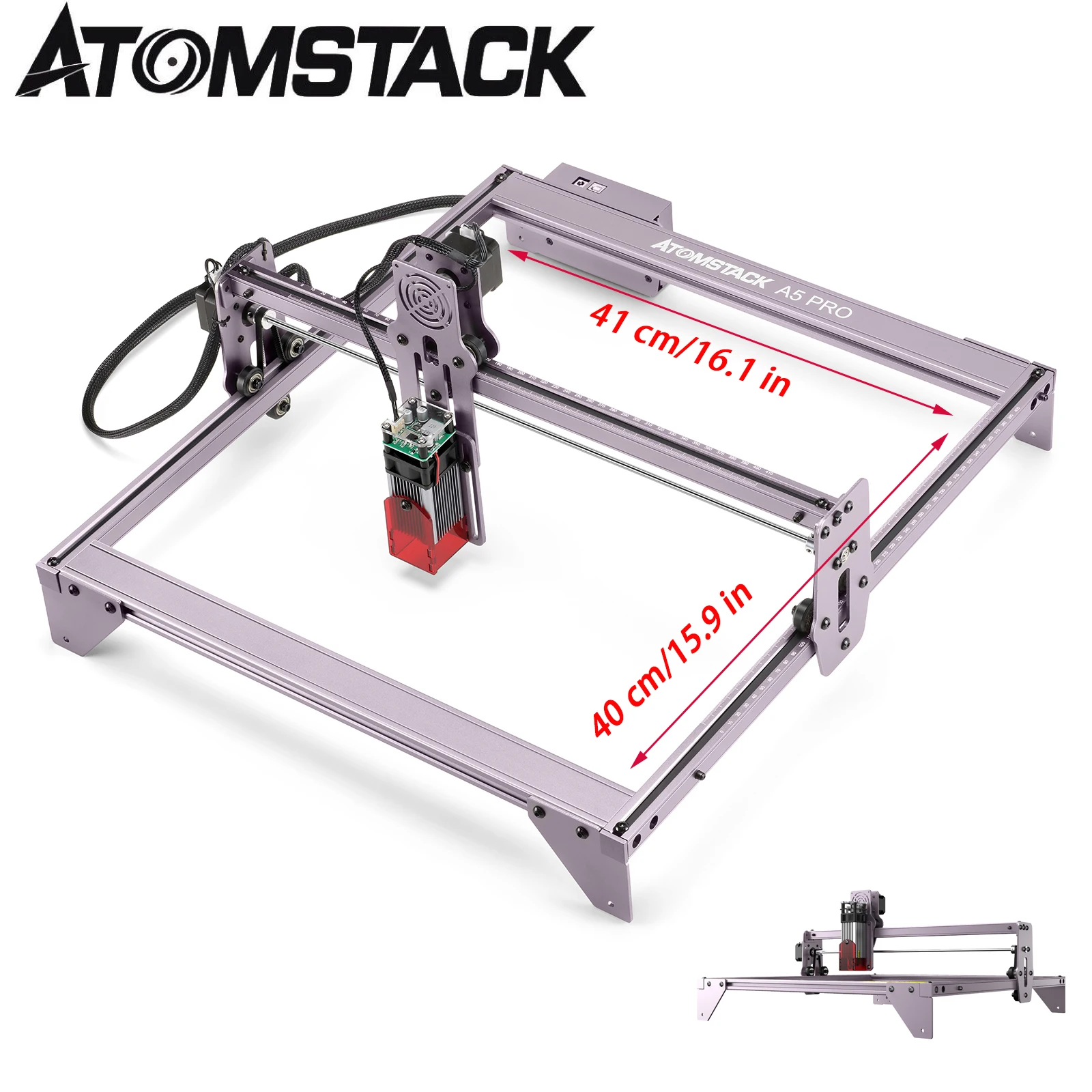 Laser Engraver 40W ATOMSTACK A5 Pro Engraving Machine Craft Wood Leather Metal Acrylic CNC Router Printer Carving Desktop Cutter