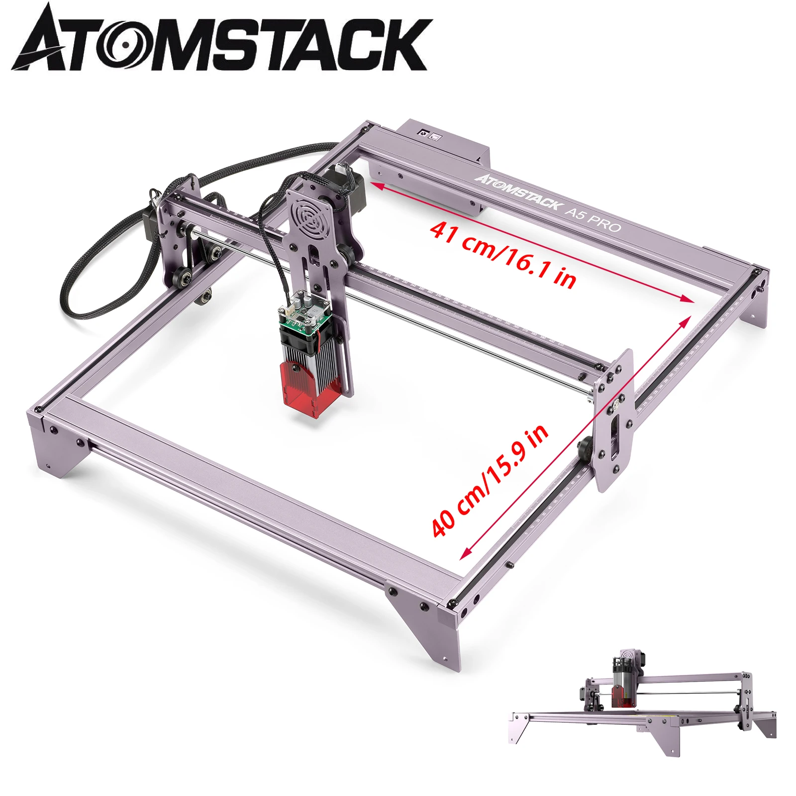 Engraver Laser Machine 40W ATOMSTACK A5 Pro  CNC Printer Cutter Craft DIY Craving Wood Leather Metal Acrylic 400mm*410mm Area 3d printer designs