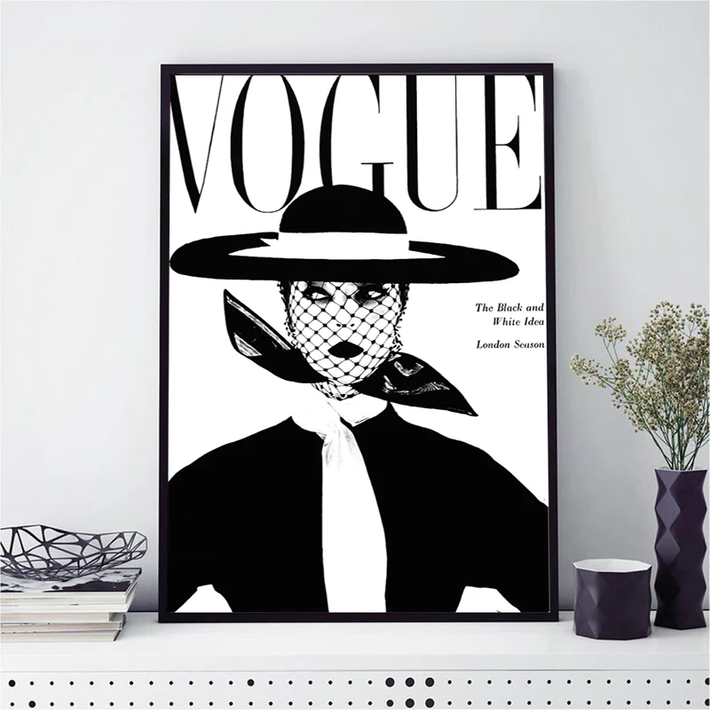 Vogue Cuadros стиль скандинавские украшения стены искусства Постеры-холсты и принты Картина на холсте для гостиной моды Женщины