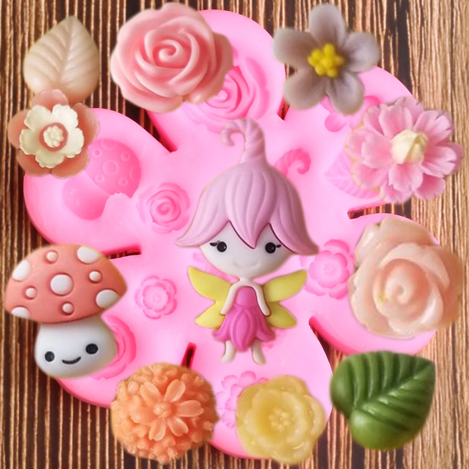 

Flower Silicone Molds Fairy Girl Fondant Mold DIY Baby Party Cake Decorating Tools Candy Ploymer Clay Chocolate Gumpaste Mould