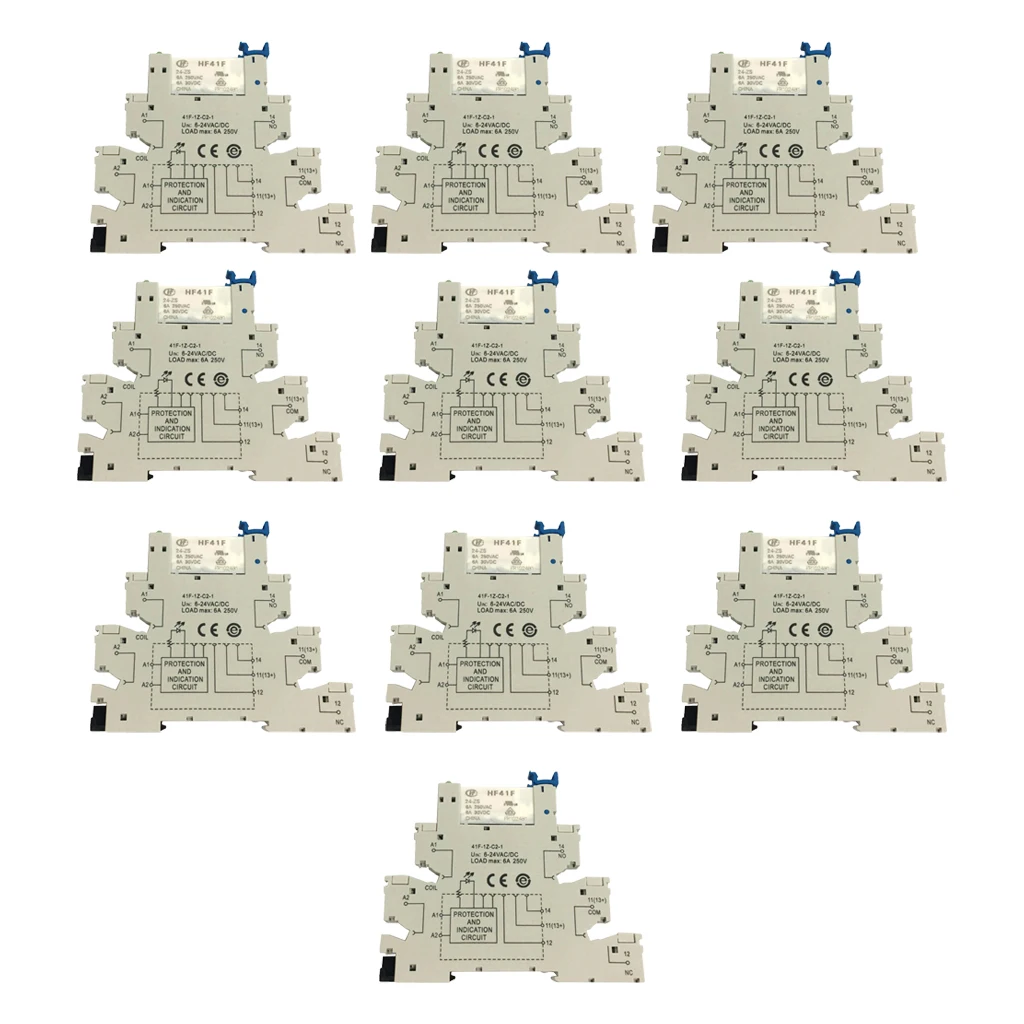 10 Pieces Hongfa HF41F PCB Relay 5 PIN Relay Socket 6A 250VAC; 6A 30VDC for Industrial Automation