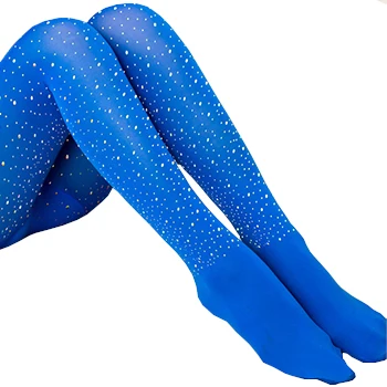 Blue Взрослые фигурные колготки для фигурного катания, трико для катания на коньках, тренировочные штаны, теплые колготки для катания на коньках, гимнастика для женщин, 70-180 кг - Цвет: Blue