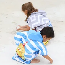 Пляжный купальный плащ Huanyi, банное полотенце с капюшоном для детей