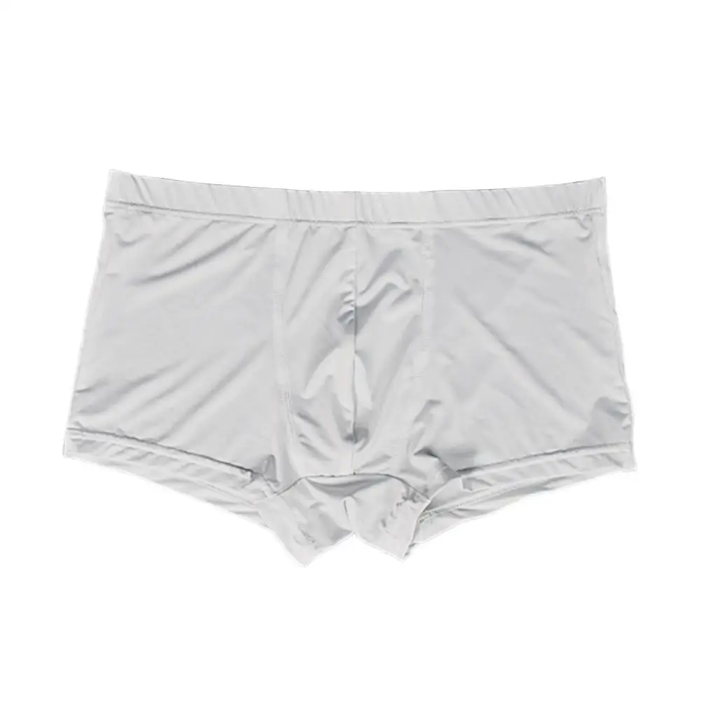 

Mens Seamless Thin Transparent Underpants Ice Silk Boxers Shorts Solid U Convex Pouch Breathable Male Panties Underwear