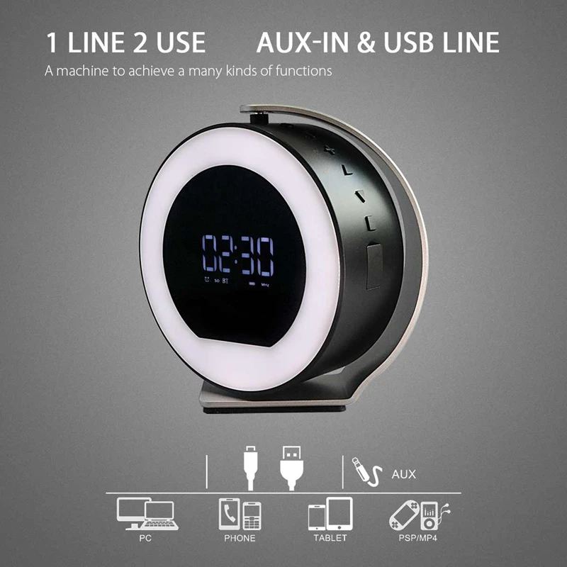 Новинка-Беспроводной, музыка, светодиодный, часы с будильником, мини Bluetooth звуковая коробка Fm радио время Дисплей настольные часы Портативный часы