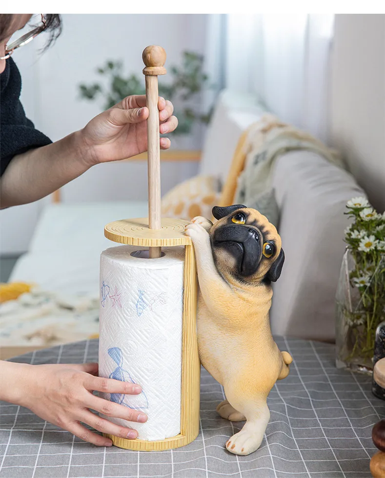 Pug Dog Paper Towel Holder coolpetshome